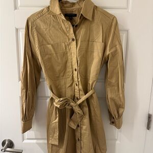 Banana Republic Beige Khaki Shirt Dress